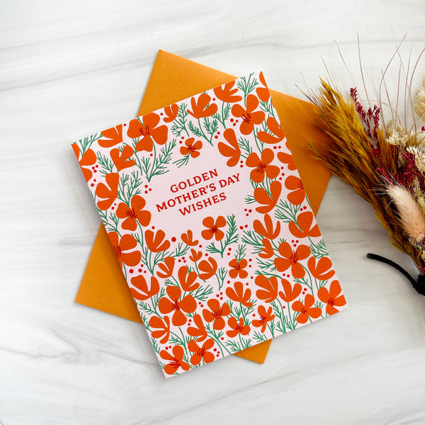 Golden Mother's Day Poppies Card