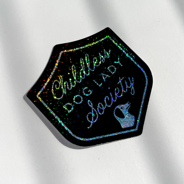 Childless Dog Lady Society Stardust Glitter Vinyl Sticker