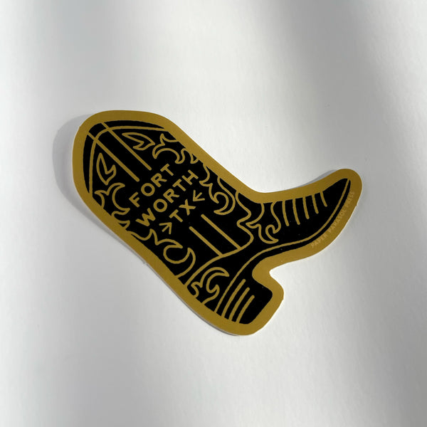 Fort Worth Black Boot Sticker