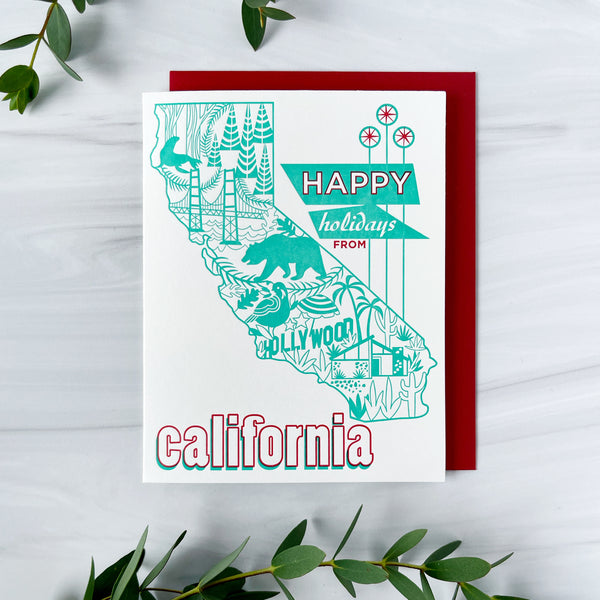 Happy Holidays from California Card