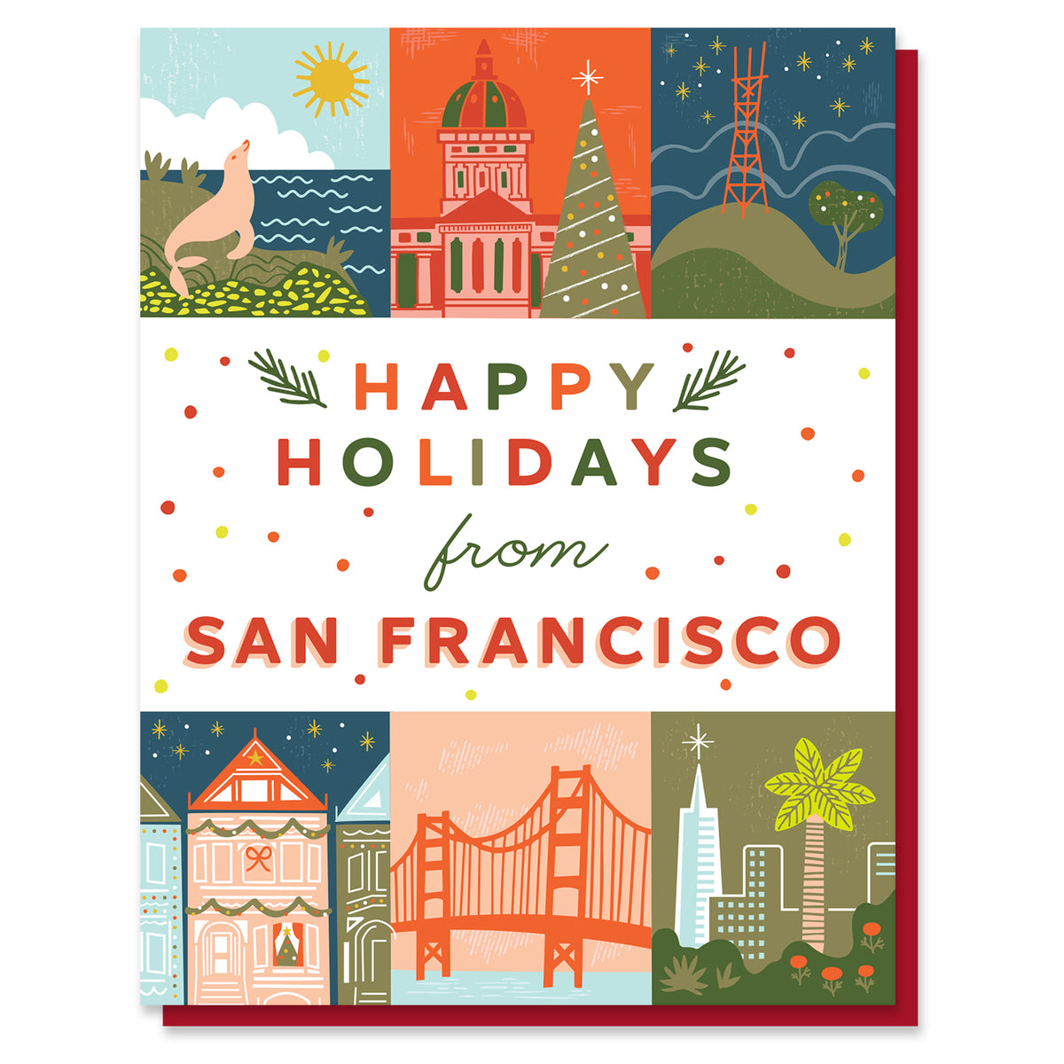 San Francisco Holiday Grid Card Paper Parasol Press