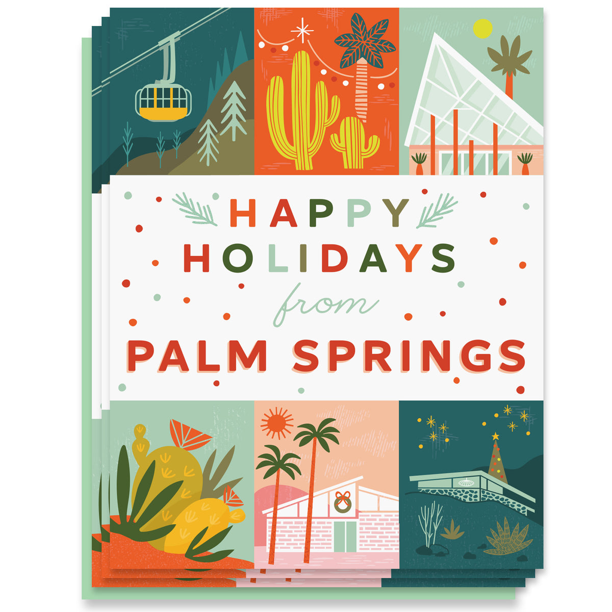 Palm Springs Holiday Grid Card Paper Parasol Press