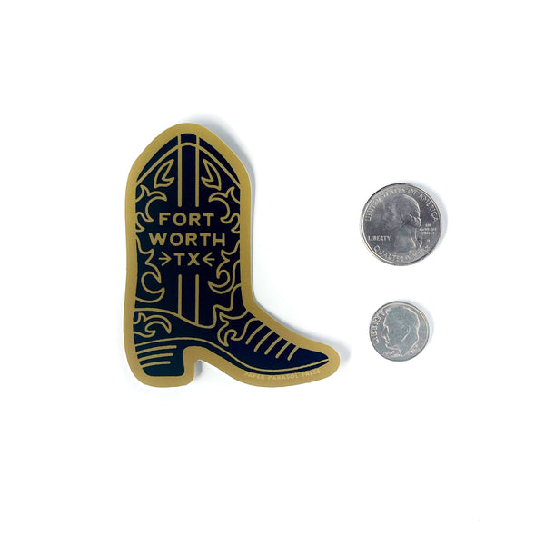 Fort Worth Black Boot Sticker