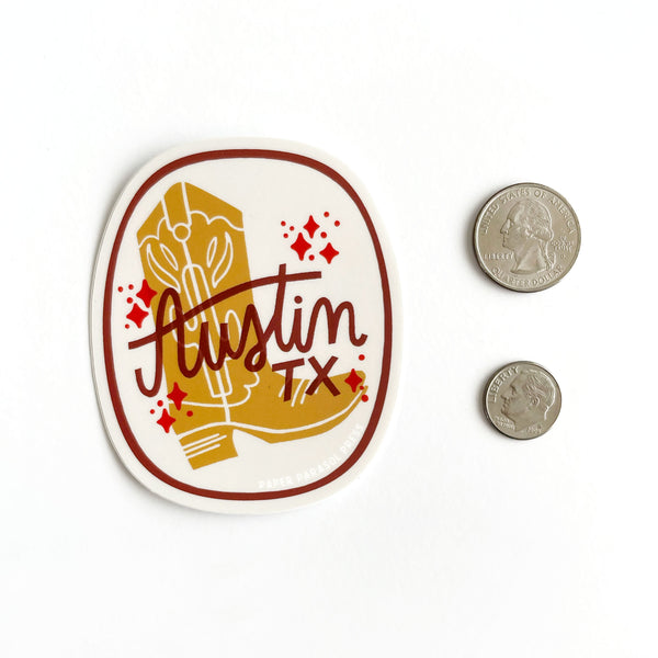 Austin Cowboy Boot Sticker
