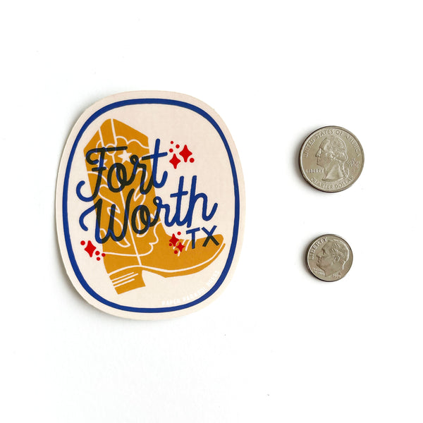 Fort Worth Cowboy Boot Sticker