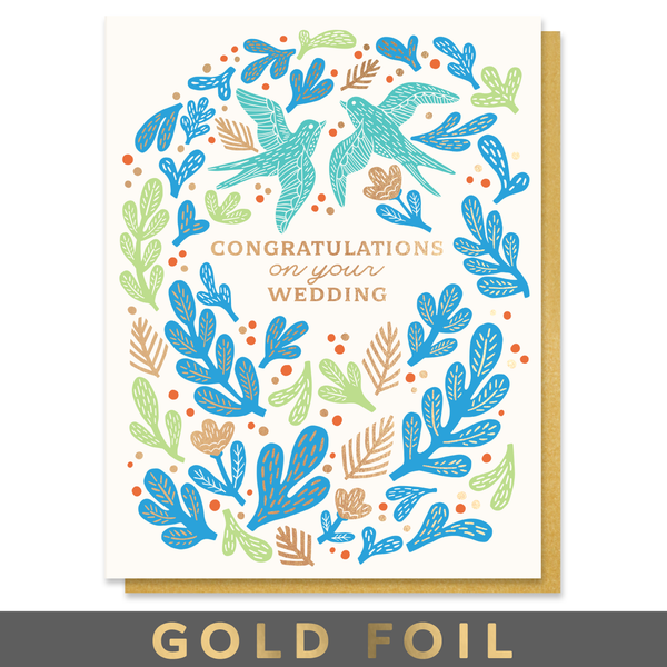 Bird Wedding Congratulations Card