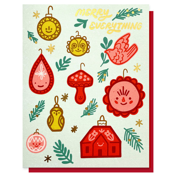 Merry Everything Ornaments Christmas Holiday Card