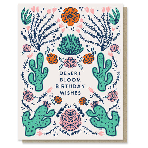 Desert Bloom Birthday Wishes Greeting Card