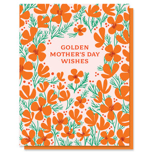 Golden Mother's Day Poppies Card