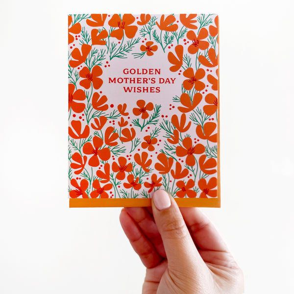 Golden Mother's Day Poppies Card