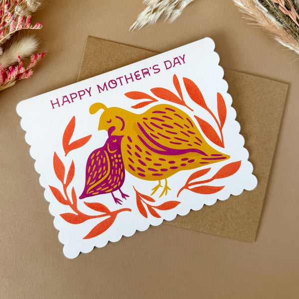 Quail Mother's Day Card