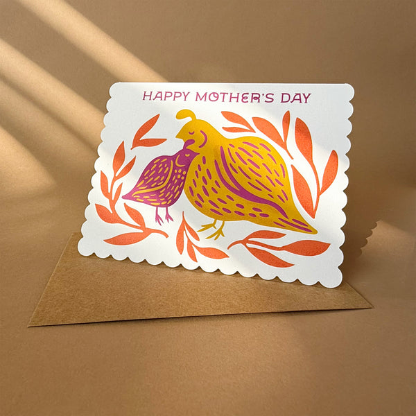 Quail Mother's Day Card