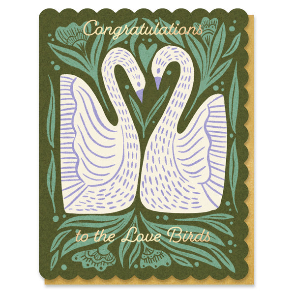 Wedding Folk Swans Card