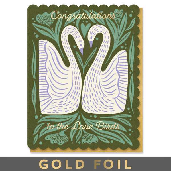Wedding Folk Swans Card