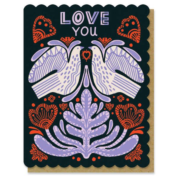Folk Dove Love Card