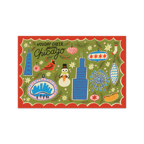 Chicago Festive Holiday Postcard Set