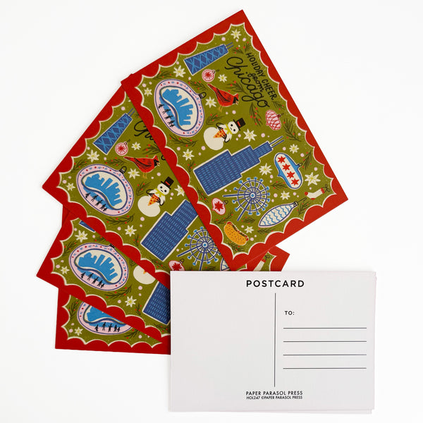 Chicago Festive Holiday Postcard Set