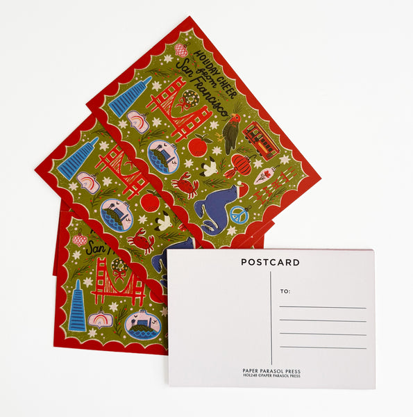 San Francisco Festive Holiday Postcard Set