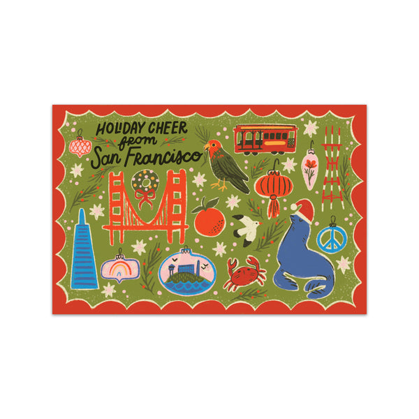 San Francisco Festive Holiday Postcard Set