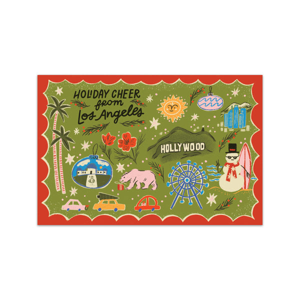 Los Angeles Festive Holiday Postcard Set