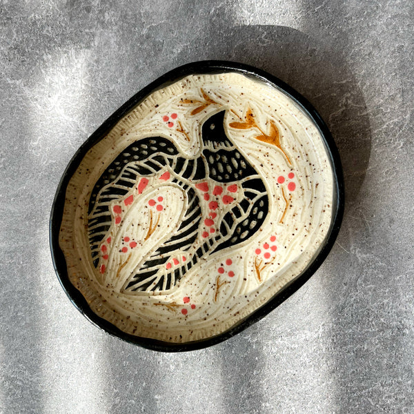 Bird in Flight Speckled Clay Trinket Dish