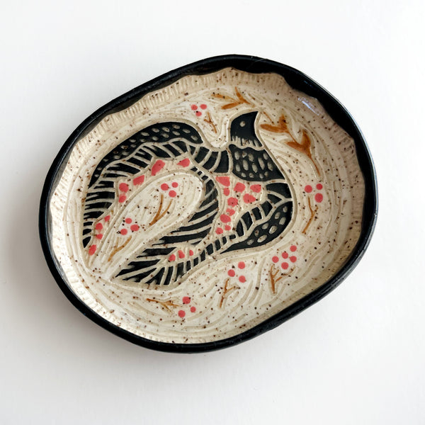 Bird in Flight Speckled Clay Trinket Dish