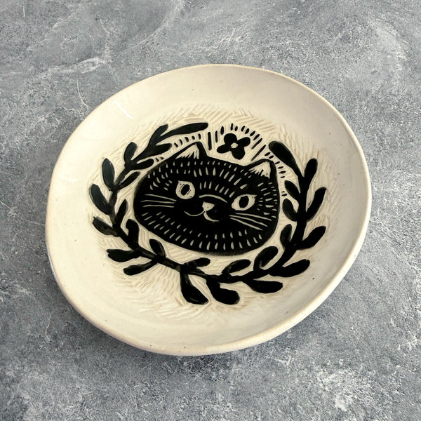 Ceramic Black Cat Dish