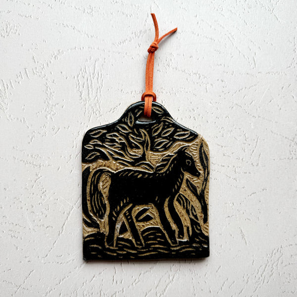 Horse Small Speckled Buff Wall Hanging