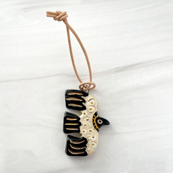 Folk Bird II Gold Luster on Speckled Clay