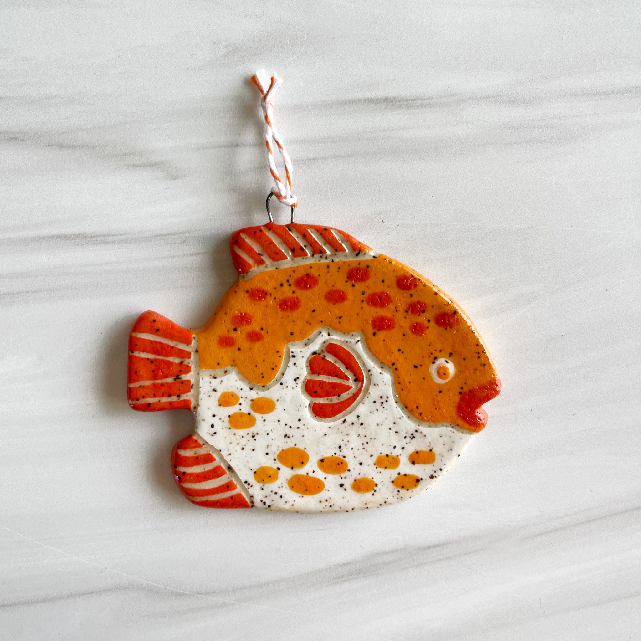 Fugu Fish Hand Painter Ceramic Ornament