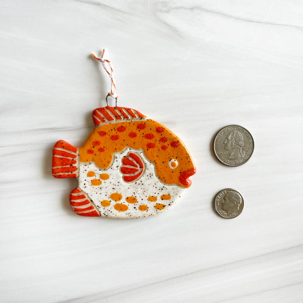 Fugu Fish Hand Painter Ceramic Ornament