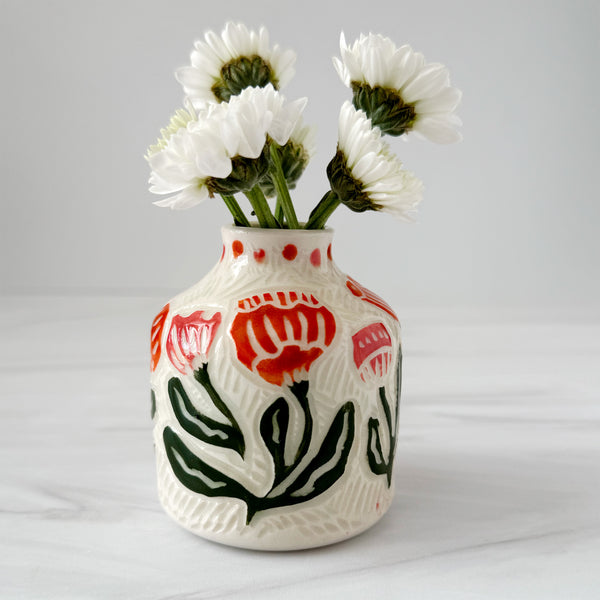 Ceramic Lato Orange Sun III Small Bud Vase