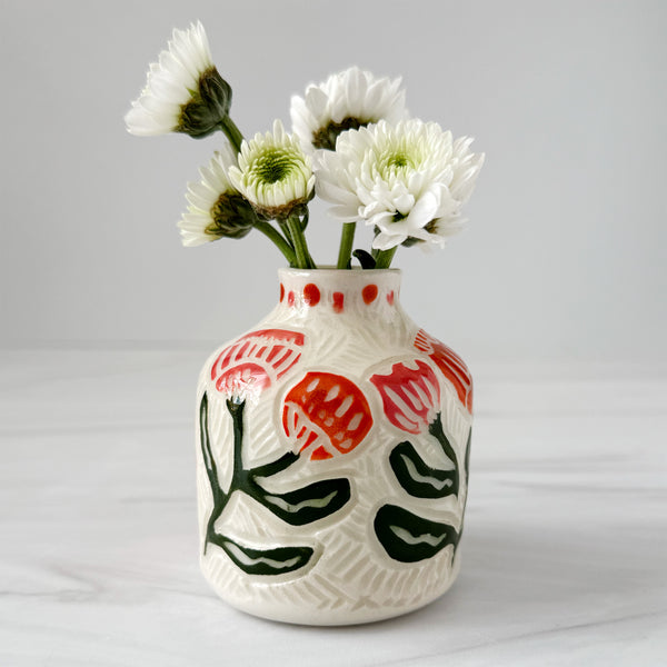 Ceramic Lato Orange Sun III Small Bud Vase