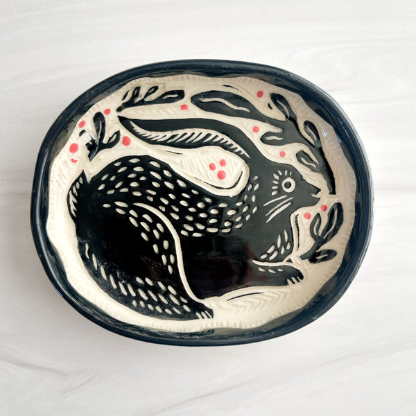 Rabbit Porcelain Trinket Dish