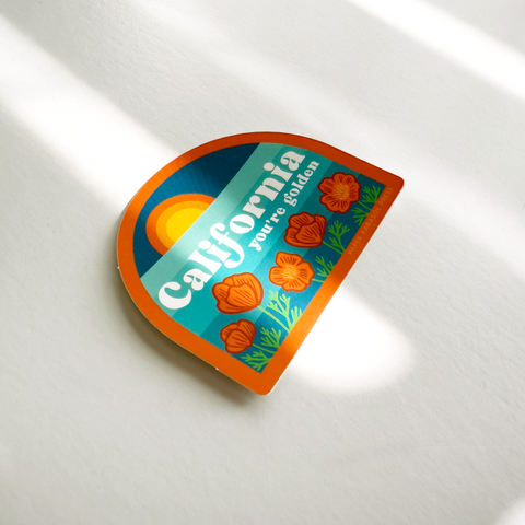 Retro California You're Golden Sticker