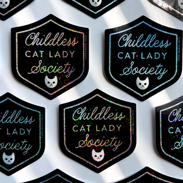 Childless Cat Lady Society Stardust Glitter Vinyl Sticker