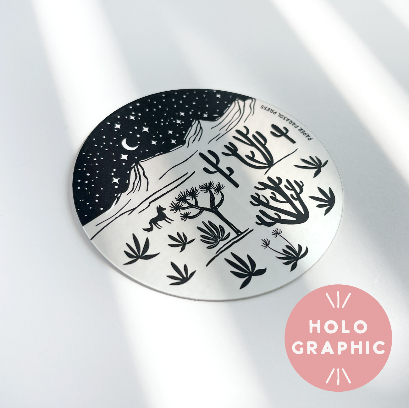 Desert Landscape Holographic Sticker
