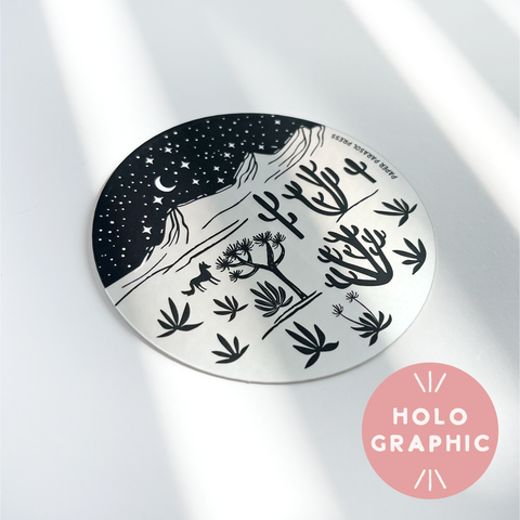 Desert Landscape Holographic Sticker
