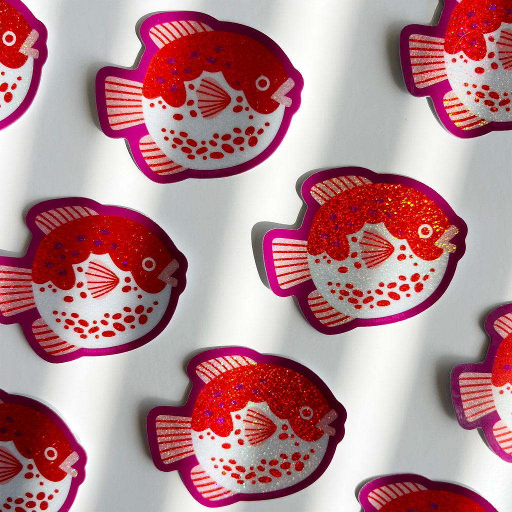 Fugu Fish Stardust Vinyl Sticker – Paper Parasol Press