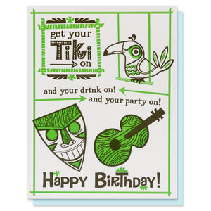 Tiki Birthday Card