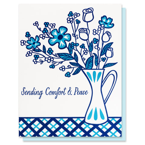 Blue Florals Sympathy Card