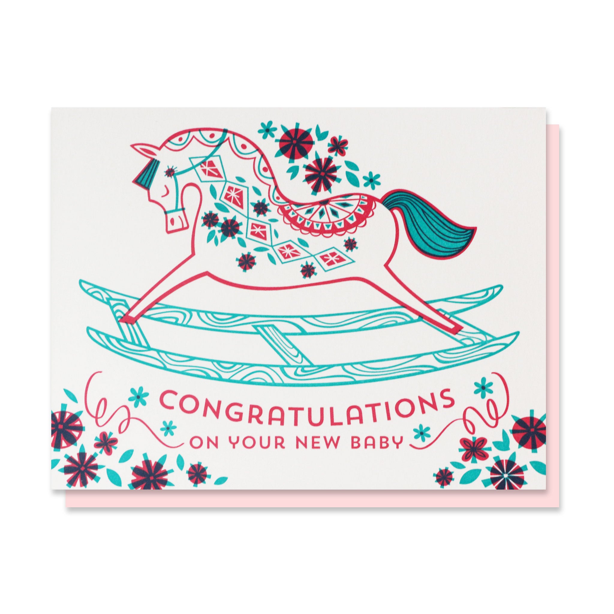 Pink Rocking Horse Card
