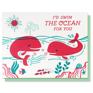 Swim the Ocean Love Card