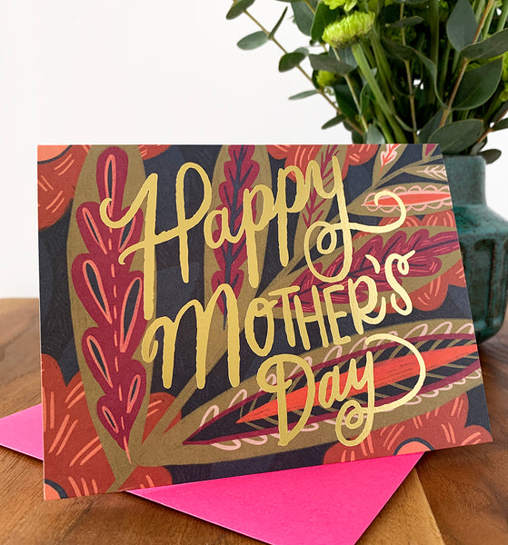 Leaves and Blooms Mother's Day Card