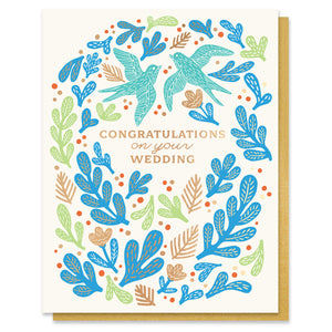 Bird Wedding Congratulations Card