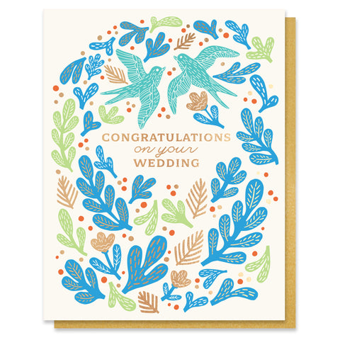 Bird Wedding Congratulations Card