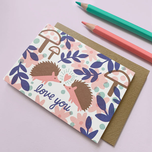 Hedgehog Garden Love Mini Card