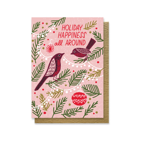 Holiday Happiness Birds Mini Card