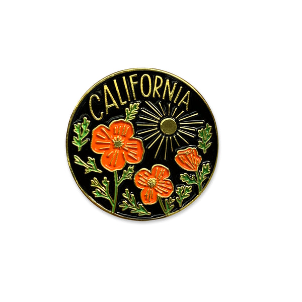 California Poppy Sun Pin