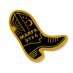 Marfa, Texas Boot Sticker